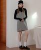 Retera Velvet Ribbon Checked Dress_Black Check