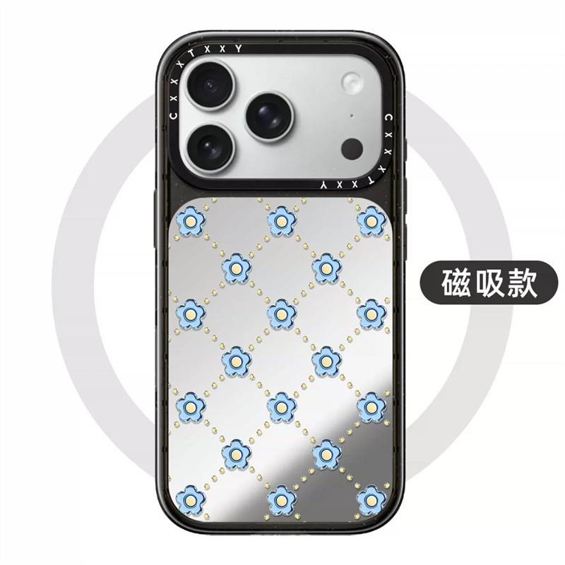 Metallic Cherry Heart Bow Phone Case IPhone 17 Pro 18 Max MagSafe Compatible Hard Shell Acrylic Cover