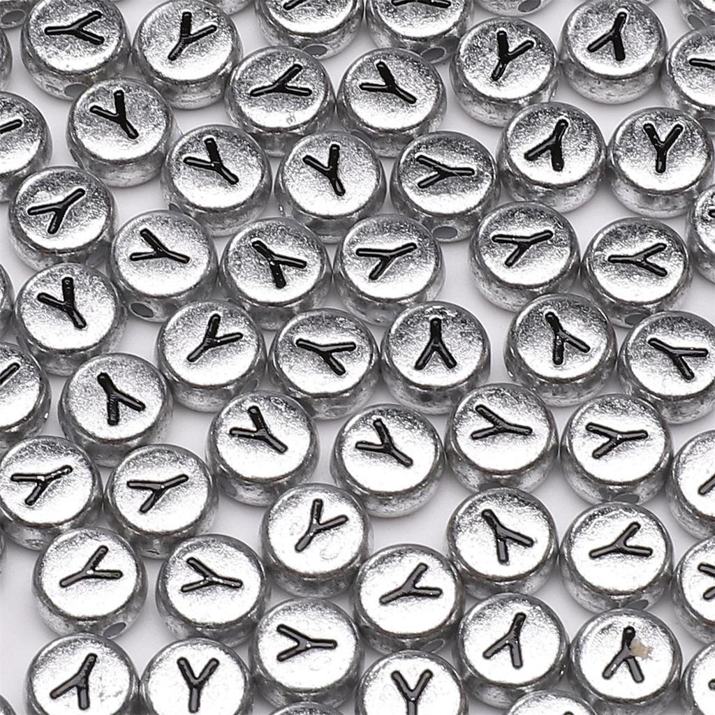 50Pcs Acrylic English Letter Beads For DIY Necklace Bracelet Earrings Jewelry Making Craft Accessories