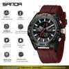 Relógio SANDA Casual com Duplo Display, Pulseira de Silicone, para Estudantes, com Função Soneca