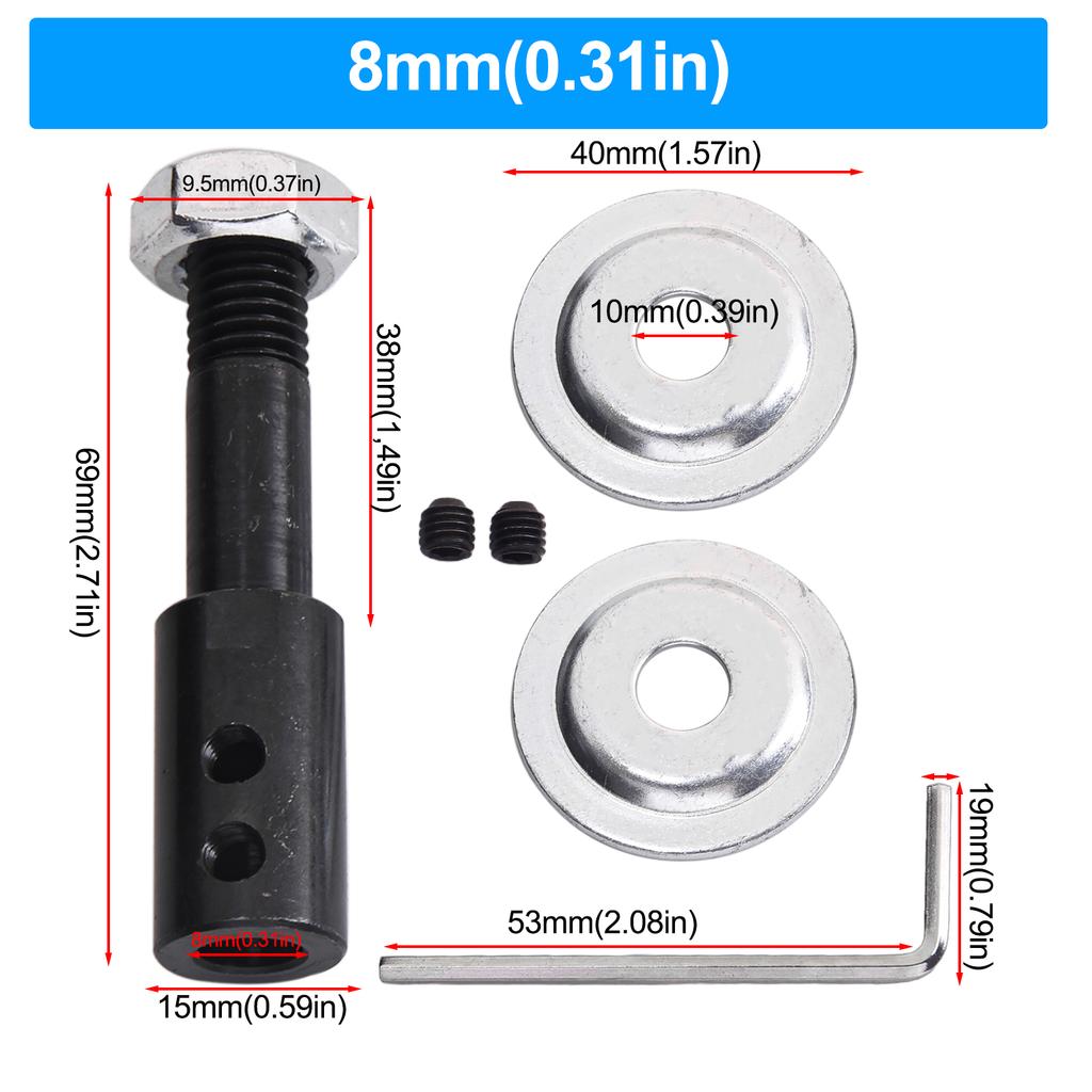 1 Set Spindle Adapter For Grinding Polishing 5-16mm Shaft Motor Bench Grinder Grinding Wheel Connecting Shaft Spindle Adapter