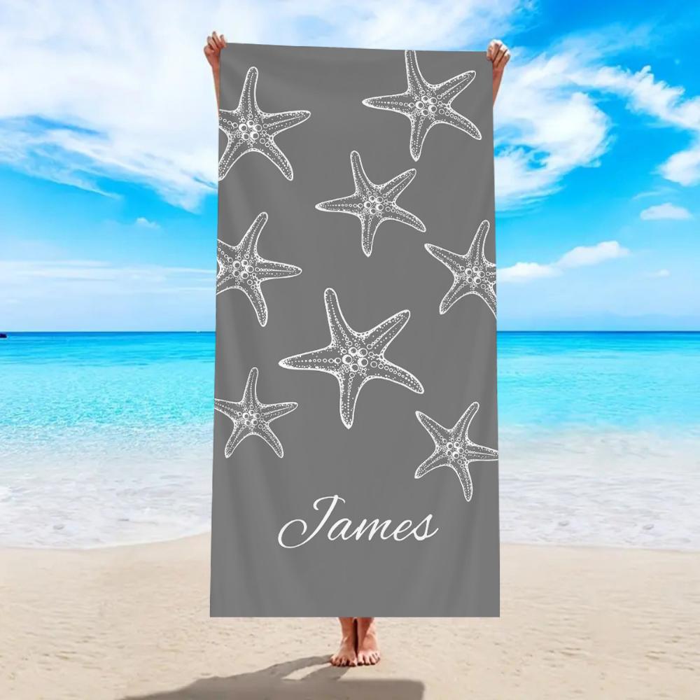 3D Bubble Starfish Seashell Coral Beach Towel For Nautical Coastal Holiday Poolside Quick Dry Portable Towel