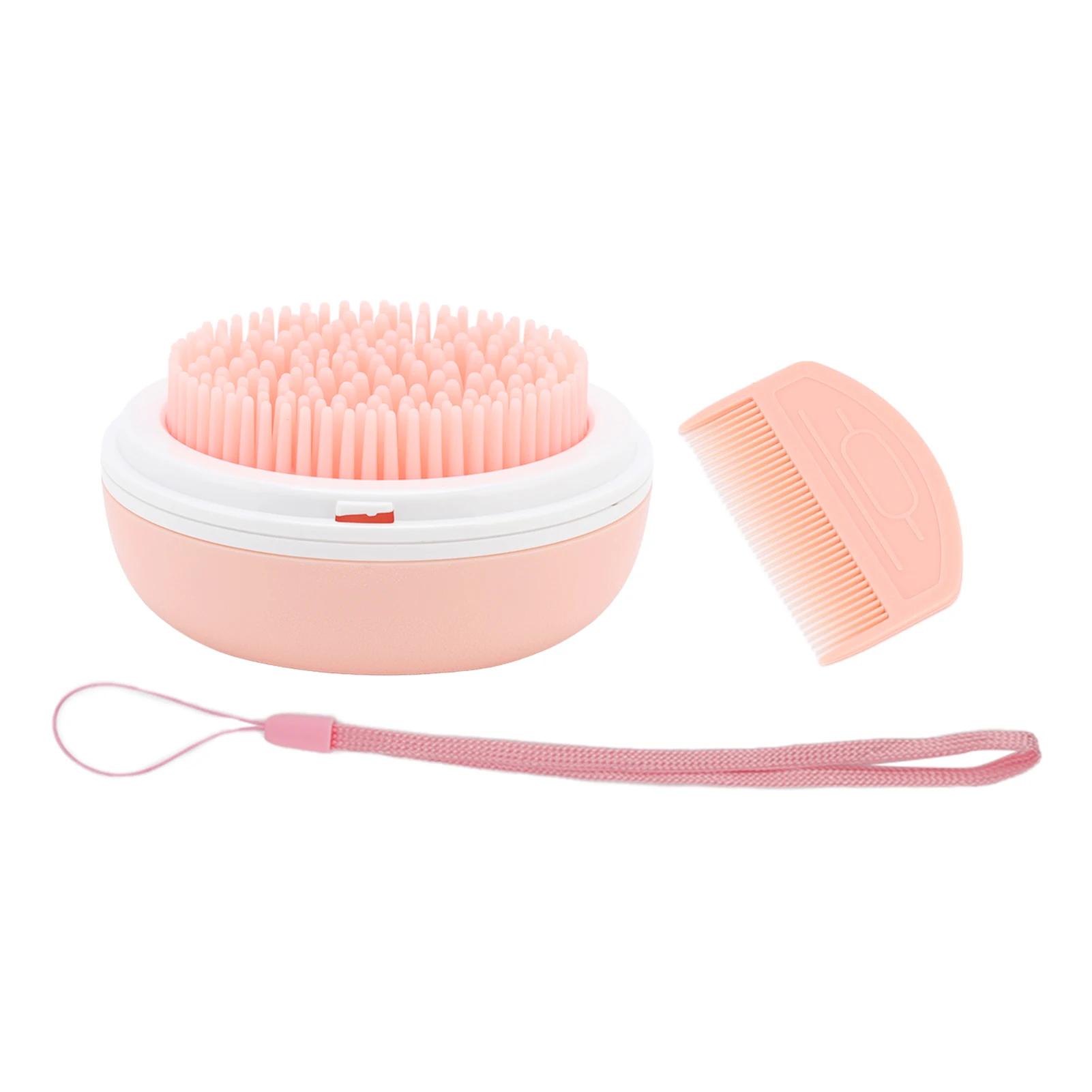 

Pet Bath Brush Massage Grooming Pet Shower Brush With Comb For Short Medium Haired Dog Cat Guinea Pig рожевий