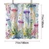 1Pc Jellyfish Pattern Printed Shower Curtain, Waterproof, With 12 Hooks, Bathroom Showers, Bathtub, Fashionable Home Use