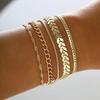 Bohemian Minimalist Women's Hand Jewelry Set: 6 Multi-layer Simple Bracelets