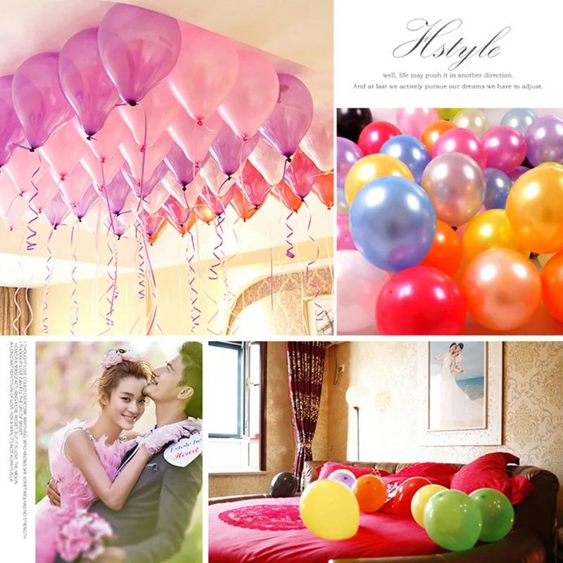 100 Pcs/Pack 10 Inch Latex Wedding Decoration Party Balloon Colorful Helium Thickening Pearl Balloons Child Toy Mix Colors