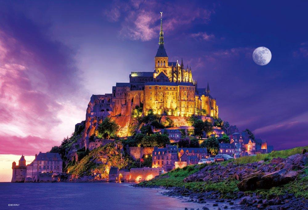 Beverly Jigsaw World Heritage Mont 300-Piece Puzzle, Site, Twilight, Saint-Michel (26x38cm)