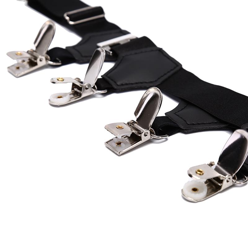 Jarretières de Chaussettes pour Hommes Élastiques Maintiens de Chaussettes Clip de Ceinture Bretelles Réglables Accessoires