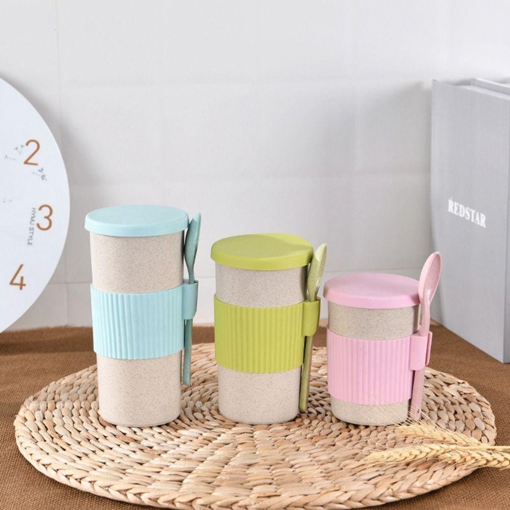 

Camping Novelty Portable Eco-friendly Travel Wheat Straw Tumbler Cup Tea Cup Coffee Mug Drinkware 450ml
