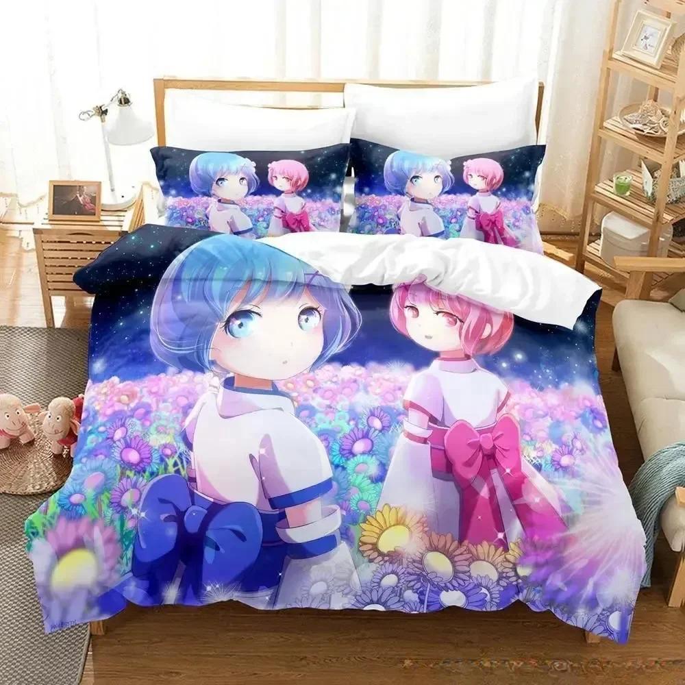 New Re Zero Rem Ram Bedding Set Cartoon Anime Three-piece Set Adult Kid Bedroom Duvet Cover Sets 3D Kawaii Girl Home Textile