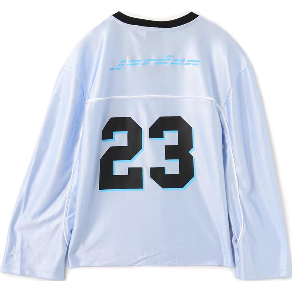 Jordan Wj Langarmtrikot Bequemer V-Ausschnitt Pullover Damen Tops Blau HF9460-407