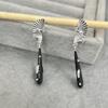 New Chinese Style Sweet Cool Long Fan-Shaped Pendant Drop Earring for Women Exaggerated Girl Gift Rock Jewelry