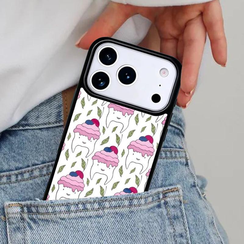 Dentist Tooth Pattern soft Phone Case for iPhone 16e 15 14 13 12 17 Pro Max Plus Air 17pro Cover Coque
