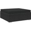 VidaXL Sectional Footrest 1 Pc with Cushion Woven Resin Black 46804