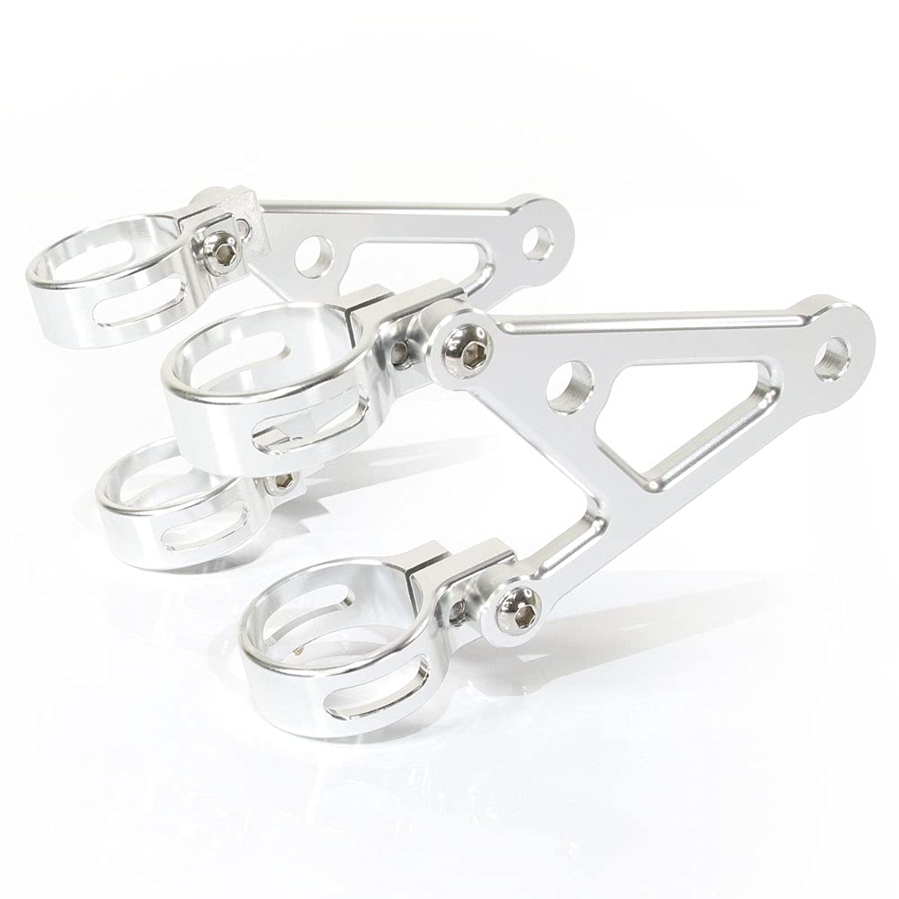 

Кронштейн фары, Для вилок, Алюминиевая заготовка 1,2 дюйма (31 мм), 1,3 дюйма (33 мм), серебряный