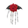 Festive Skull Hair Clip Secure Hold Design Comfortable Plastic Hairpin Ideal For Halloween Outfits And Cosplay Enthusiasts
