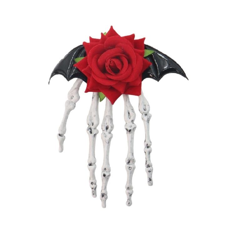 Festive Skull Hair Clip Secure Hold Design Comfortable Plastic Hairpin Ideal For Halloween Outfits And Cosplay Enthusiasts