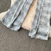 High Quality Ink-wash Acetate Satin Tie-Dye Rayon Wide-Leg Pants for Women Summer High-Waisted Slimming Loose-Fit Trousers