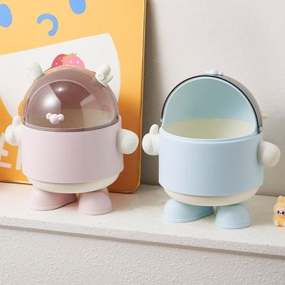 Cute Multifunctional Desktop Storage Box High-capacity with Lid Desk Organizer Bin Dustproof Hair Accessories Storage Rack