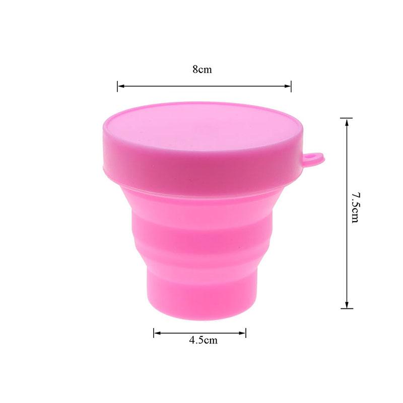 Folding Cup150ml Food Grade Silicone Water Cup With Retractable Cleaning And Storage For Outdoor Travel Portable Retractable Cup
