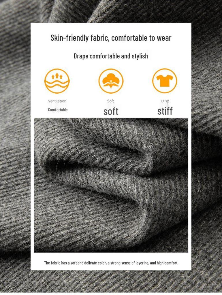 Fat Brother 2025 Men's Faux Two-Piece Long Sleeve Warm Sweater, Plus Size Loose Knitwear for Autumn/Winter