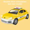 Simulační mini autíčko se světlem a hudbou Miniaturní tlakový odlitek Taxi Plastikový model Ornament Děti Setrvačná hračka do auta Kluci Dívky Vánoční dárek k narozeninám