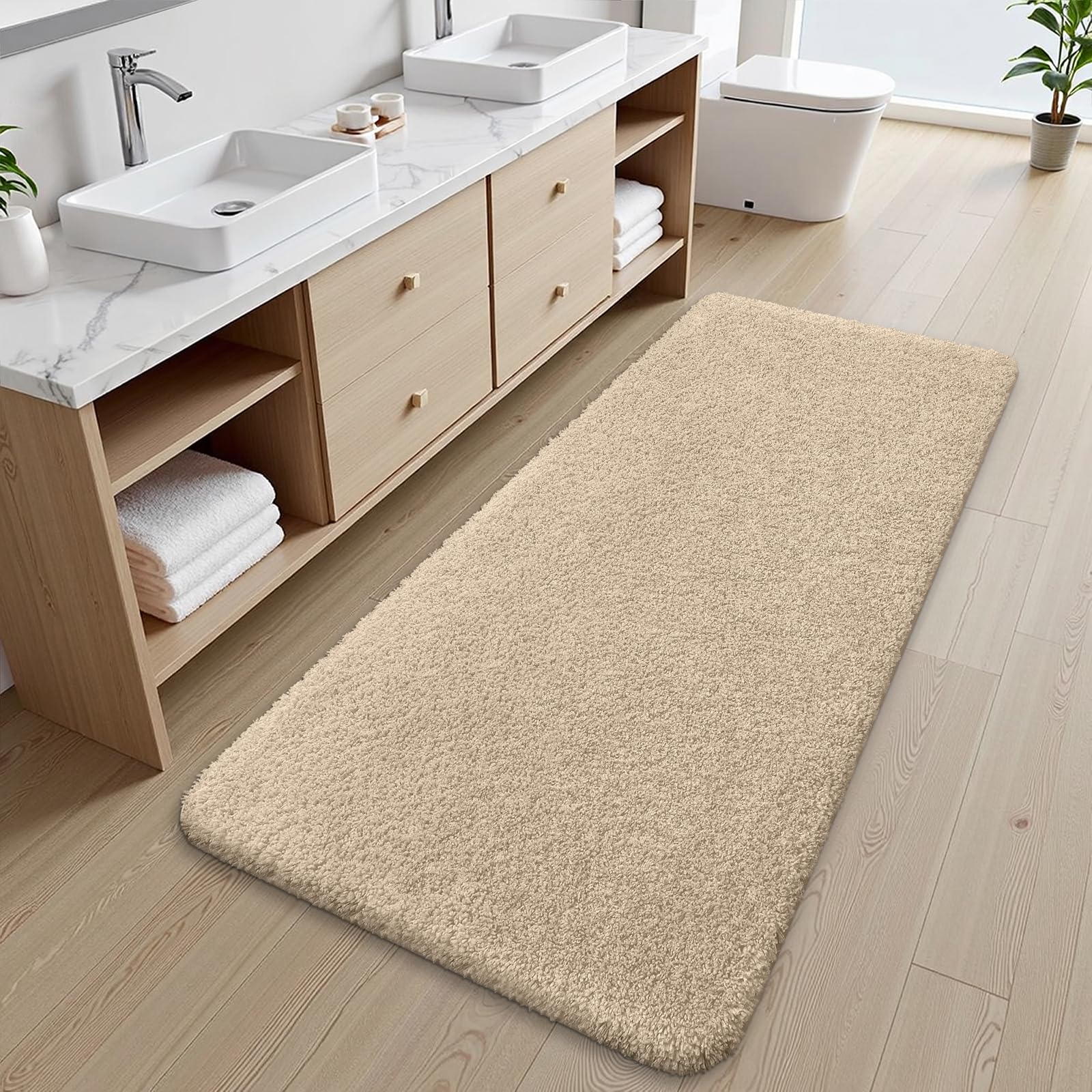 Olanly Soft Bathroom Plush Rug Absorbent