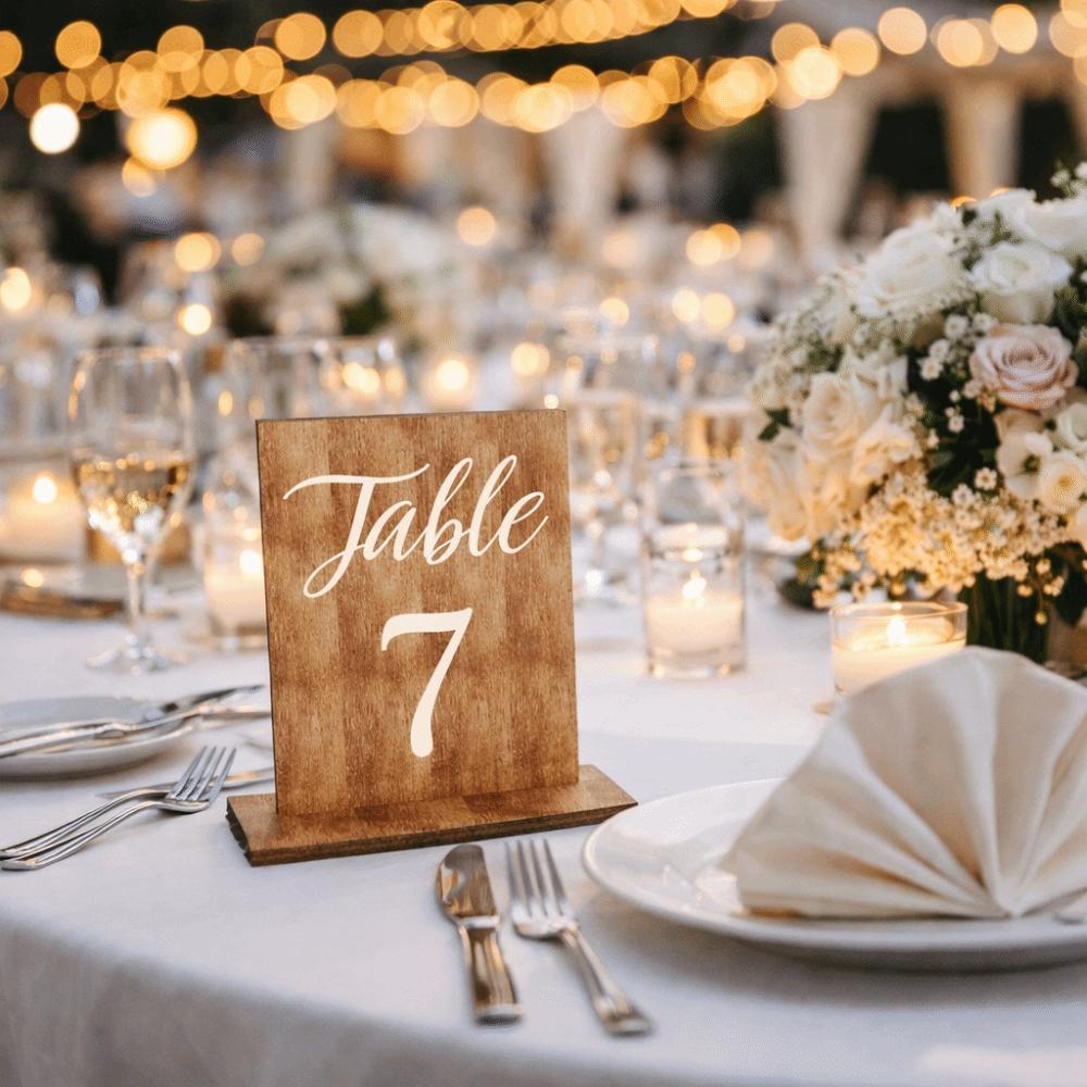 Double-Sided Wooden Table Markers Numbers 1-20 Table Number Signs  Dining Table