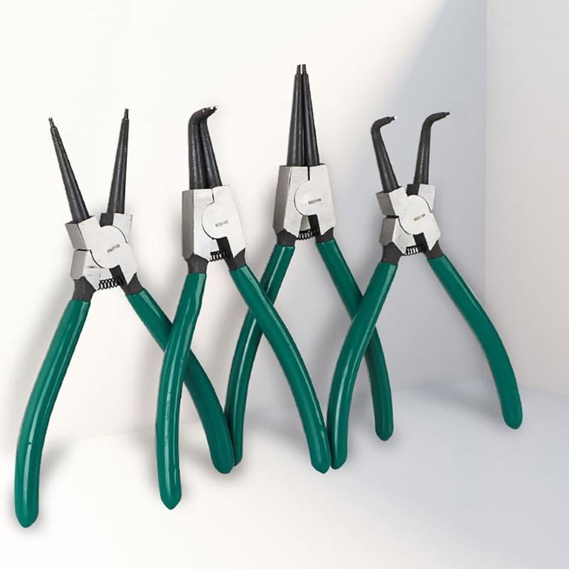 4PCS Spring Pliers Multi-function Circlip Pliers Circlip Straight Curved for Home Outdoor Use 7inches
