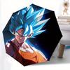 Goku Super Saiyan Automatischer Faltregenschirm, Selbstöffnend/Schließend, Robuster Winddichter Reise-Regenschirm für Outdoor-Abenteuer a0826003