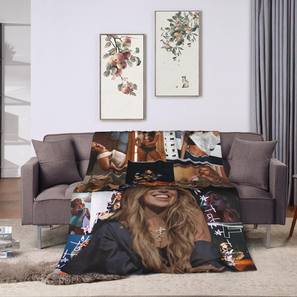 Canadian Singer Tate McRae Flannel Blanket Winter Super Warm Bedding Throws for Children Outdoor Fashion Bedspread Bed Cover