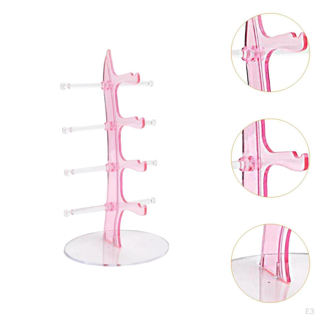 Eyeglass Holder, Display Stand, Stable Base, Lightweight, for 4 Pairs of Glasses,
