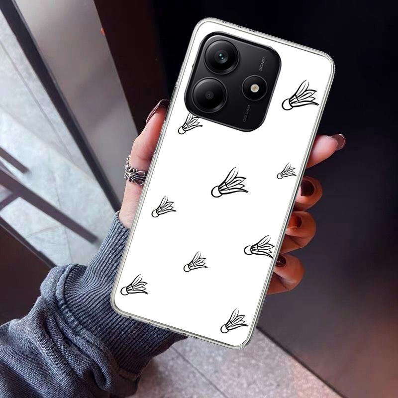 Badminton Sport Phone Case For Xiaomi Redmi Note 15 14 14S 13 12S 12 Pro Plus 11S 11 10S 10 4G Cover 11E 11T 5G Print Fundas Red