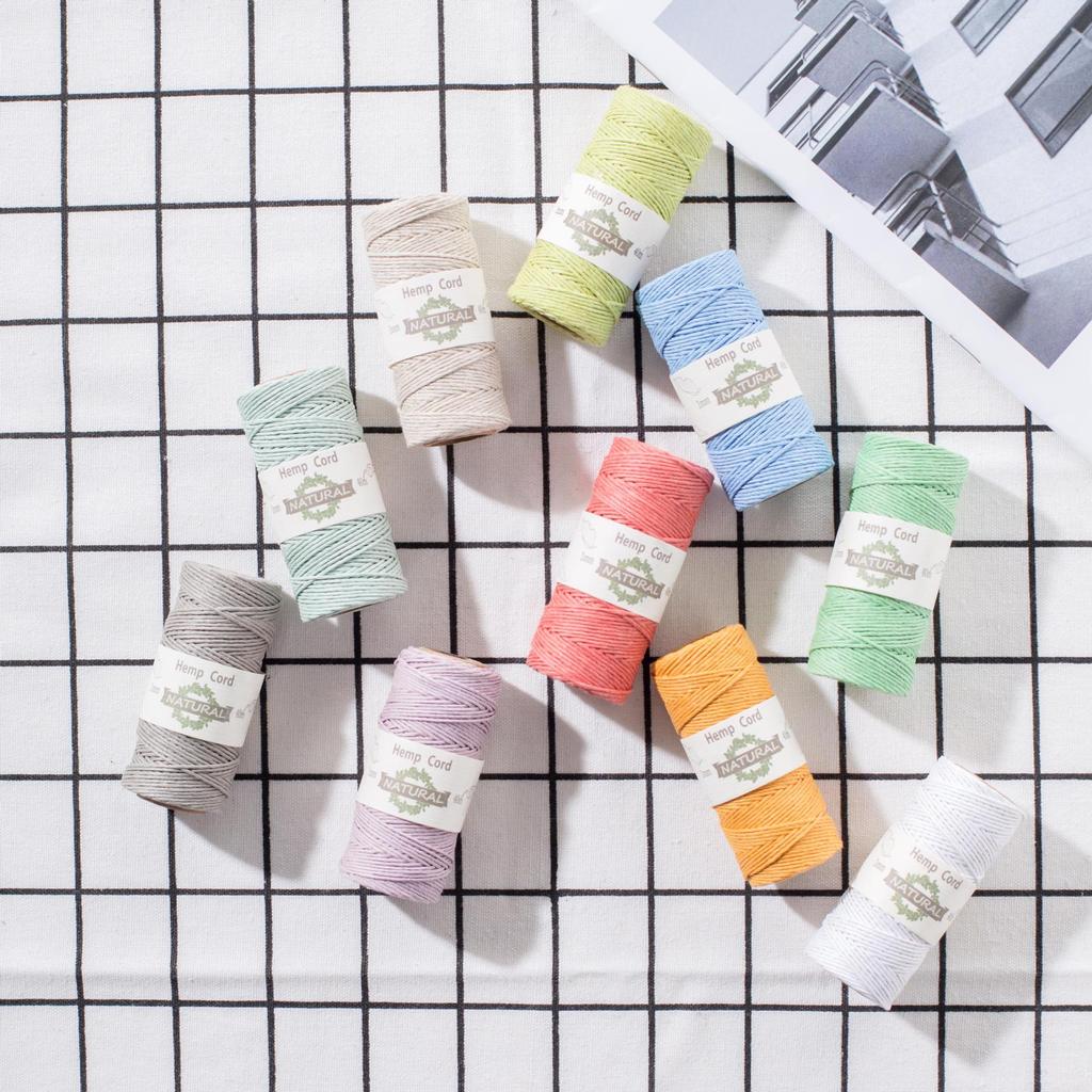 Sfoară de cânepă colorată de 1 mm, Sfoară decorativă pentru cadouri artizanale, Sfoară împletită pentru brățară colier, Accesorii pentru bijuterii 40 de metri rola