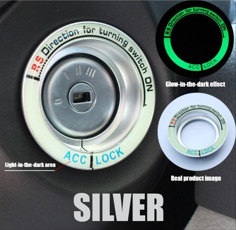

New Aluminum Car Ignition Key Switch Ring Cover Key Hole Circle Stickers for Focus 2 3 4 MK2 MK3 MK4 Kuga Escape Mondeo срібний