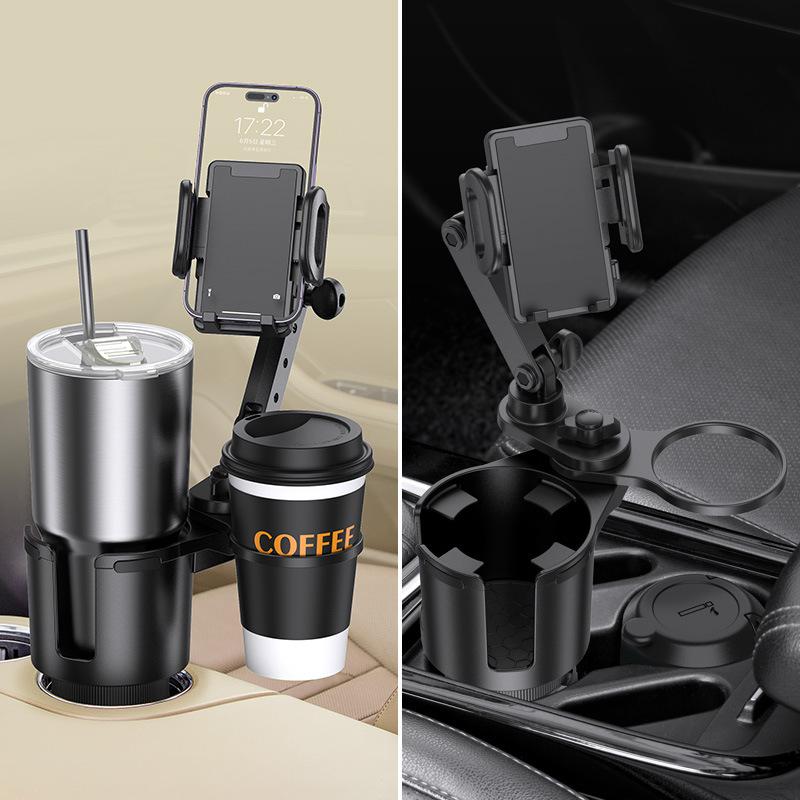 3in1 Car Cup Holder Extender With Phone Holder, Large-diameter Car Cup Holder, Multi-functional Beverage Rack, Storage Rack