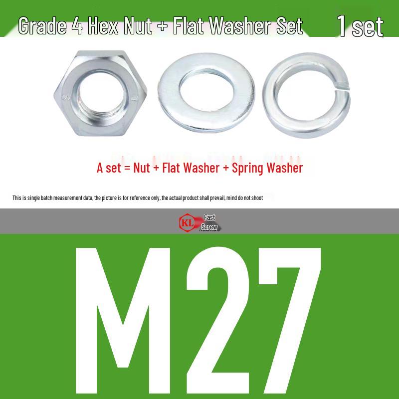 Galvanized Hex Nuts, Flat Washers, Spring Washers in M2-M48, Blue and White Zinc Coated