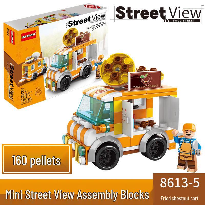 Lego-Compatible Street View Snack Street Mini City Building Toys for Kids - Creative Gifts for Boys & Girls