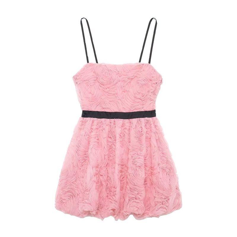 Kaslead New Arrival Women's Clothing Fashion Style Fashion Flower Mini Strap Short Dress 8653754