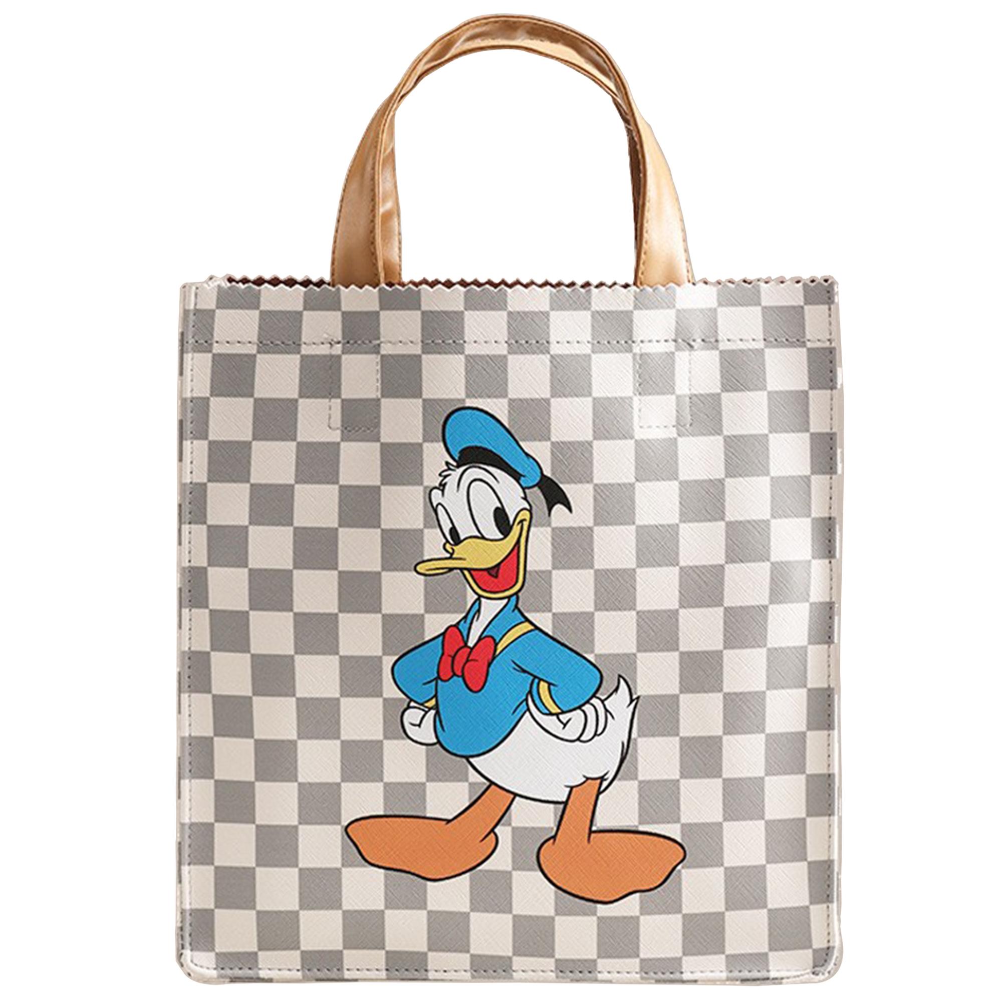 

Новая серия Disney Donald Duck ПВХ Водонепроницаемая Сумка, Сумка-тоут, Сумка для покупок, Сумка обычная женская серая белая DW-XB041 26*10*27CM