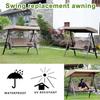 Outdoor Swing Canopy Replacement Cover 3 Seater 191x120x18cm/75x47x7'' Universal Patio Swing Cover,Waterproof Replacement Canopy Top Cover for Garden