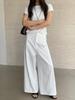 Vision 2026 Spring Collection: Women's Korean Style Simple White Wide-Leg Casual Pants — Loose Slimming Straight-Leg Trousers