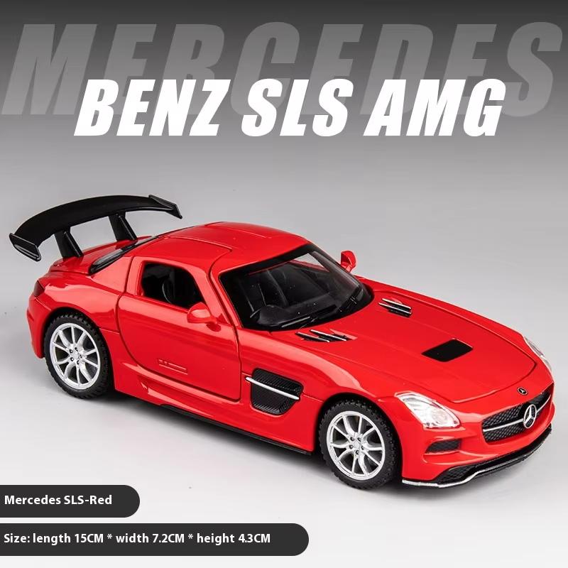 1:32 Mercedes Benz SLS AMG Supersportwagen Legierung Druckguss Modellauto Sound und Licht Kinderspielzeug Ornamente Junge Geschenk Sammlung Hobby