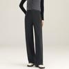 Women's High-Waist Thickened Wool Blend Straight-Leg Pants