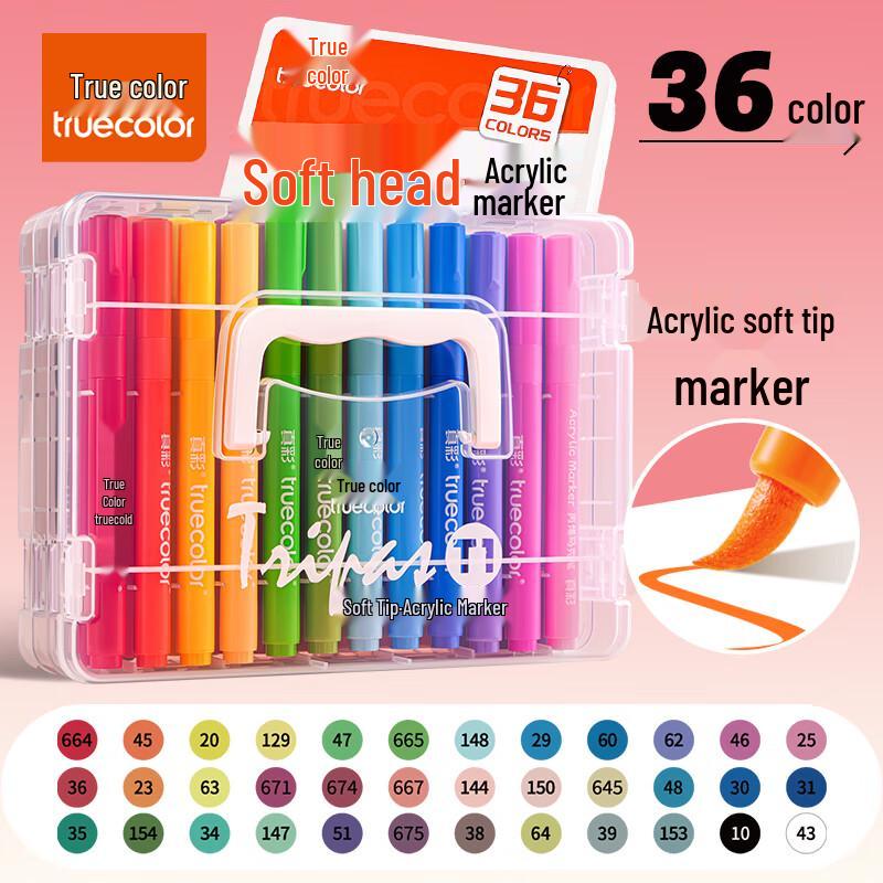 TRUECOLOR Washable Soft Tip Acrylic Markers for Kids