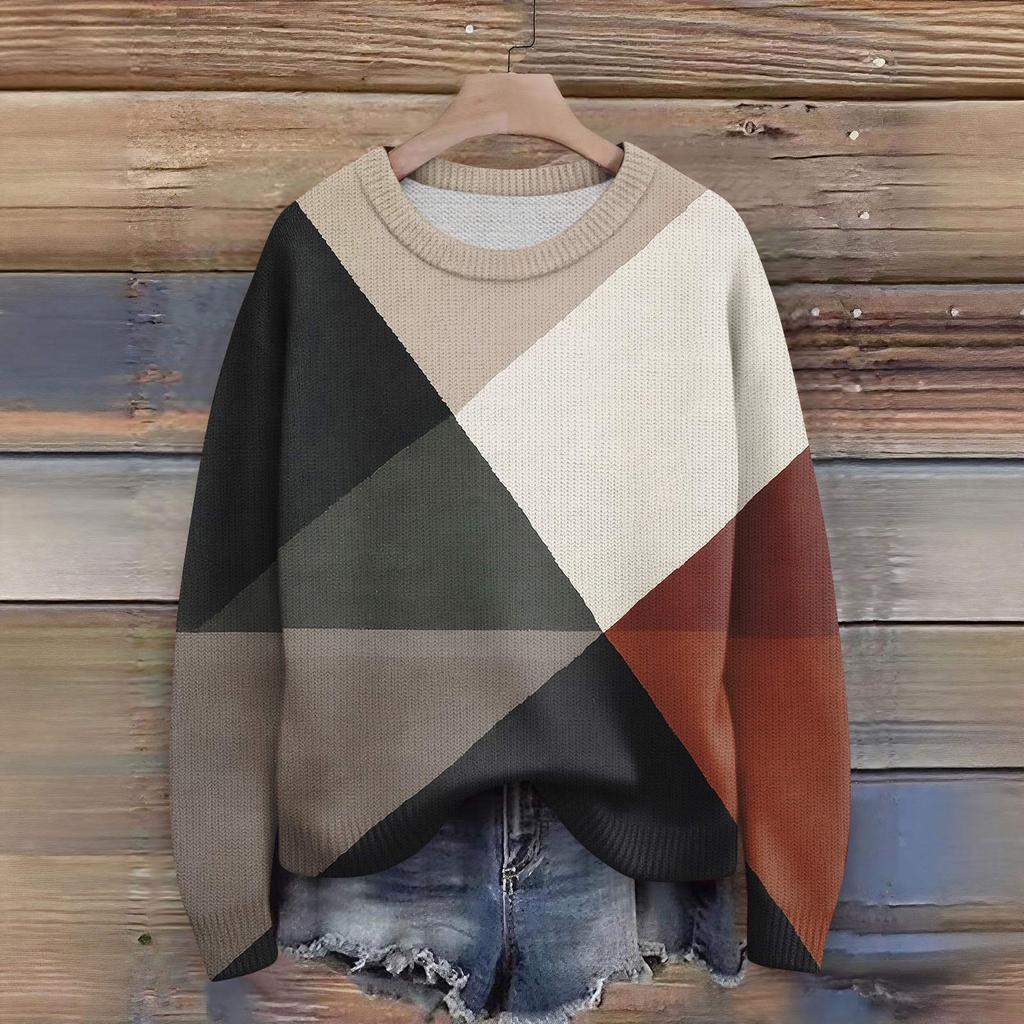 Maglioni Pullover a Maniche Lunghe da Donna Girocollo Casual Carino Stampa Maglia Maglione Oversize