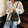 Stylish and Simple Diamond Embroidered Thread Backpack Backpack New Women's Bag Portable Mini Backpack