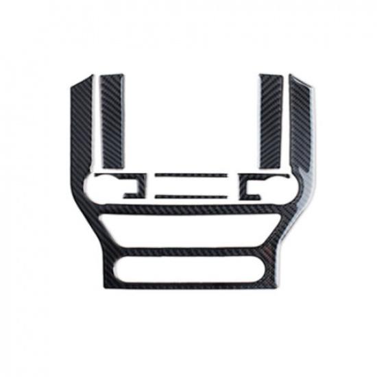 Set Carbon Fiber Car Interior CD Panel Decor Cover Trim For Ford Mustang 2015-21