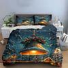 Christmas Bell Holiday Decorations Set Bedding Set with 1 Duvet Cover 2 Pillowcases Single Double King Queen, Gift