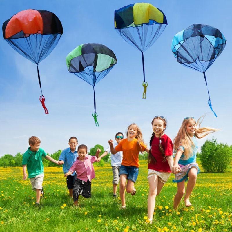 Children's Outdoor Toys Hand Throwing Mini Soldiers Multicolor Parachute Games Children's Toys Education Flying Parachute Sports